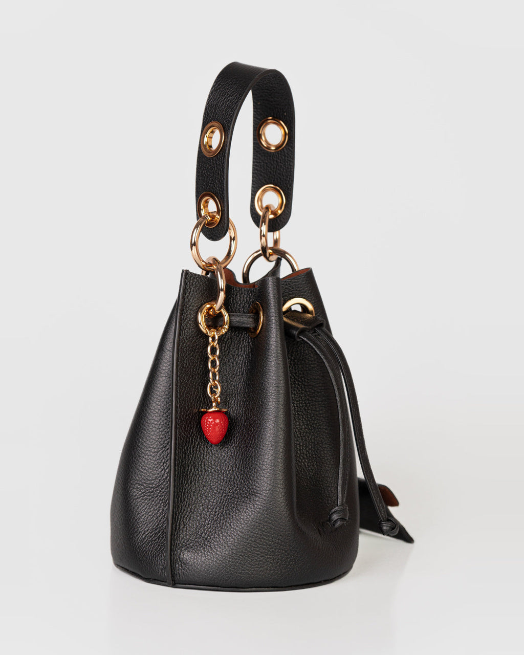 Bolsa Bucket Livia em Couro Preto WOOW