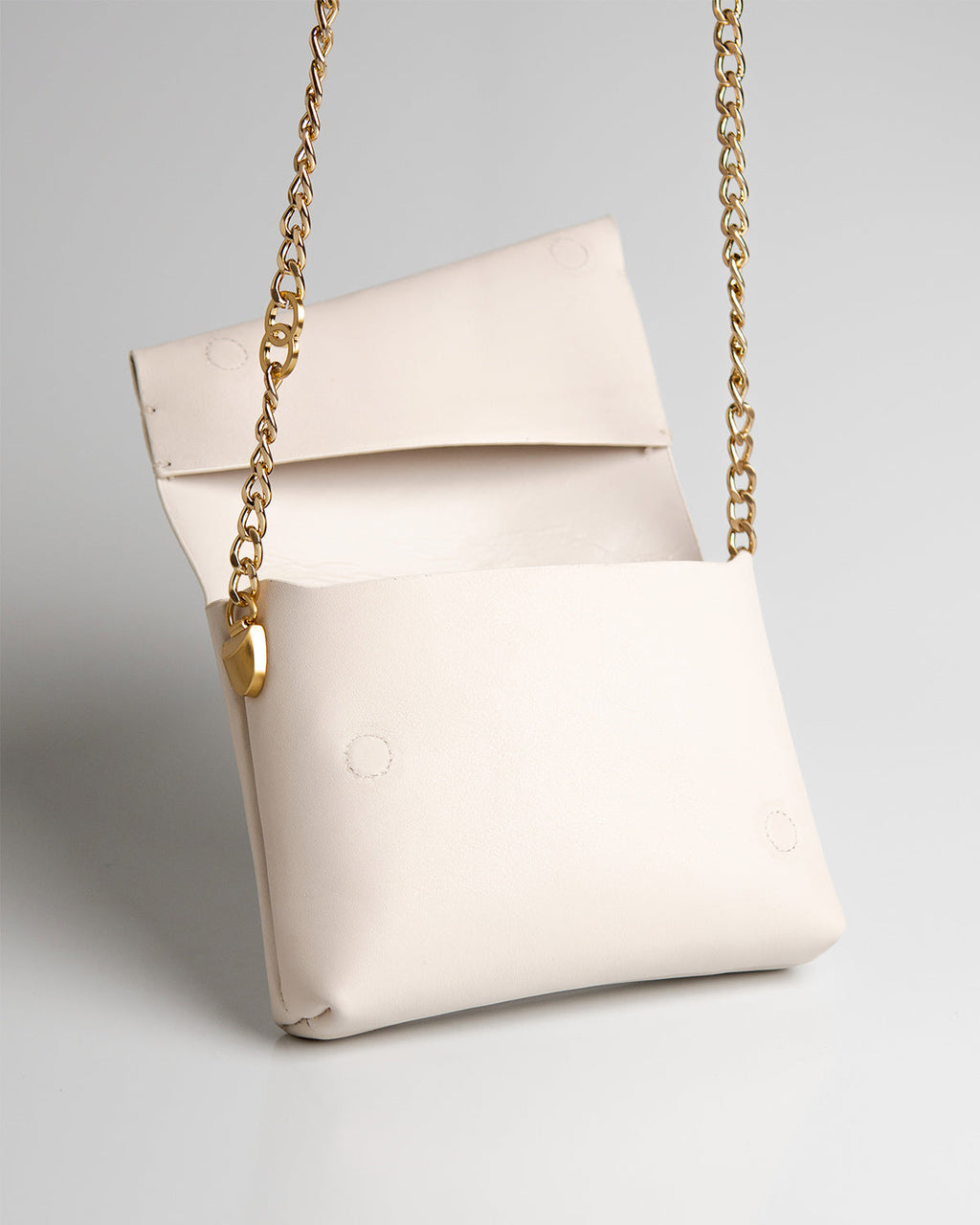 Bolsa Pequena Aya Couro Off White WOOW