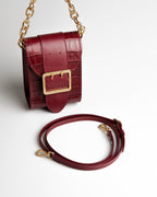 Bolsa Pequena Laila Couro Bordo WOOW