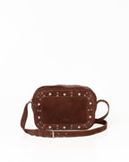 Bolsa Tiracolo Média Dara Ilhós Camurça Marrom WOOW