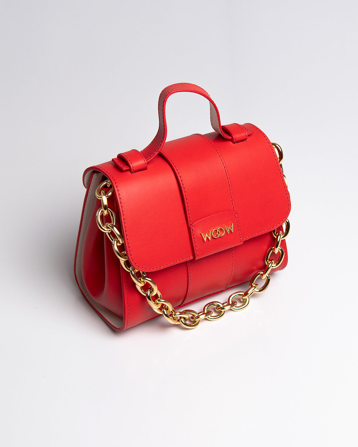 Bolsa Pequena Aurora Couro Vermelho WOOW