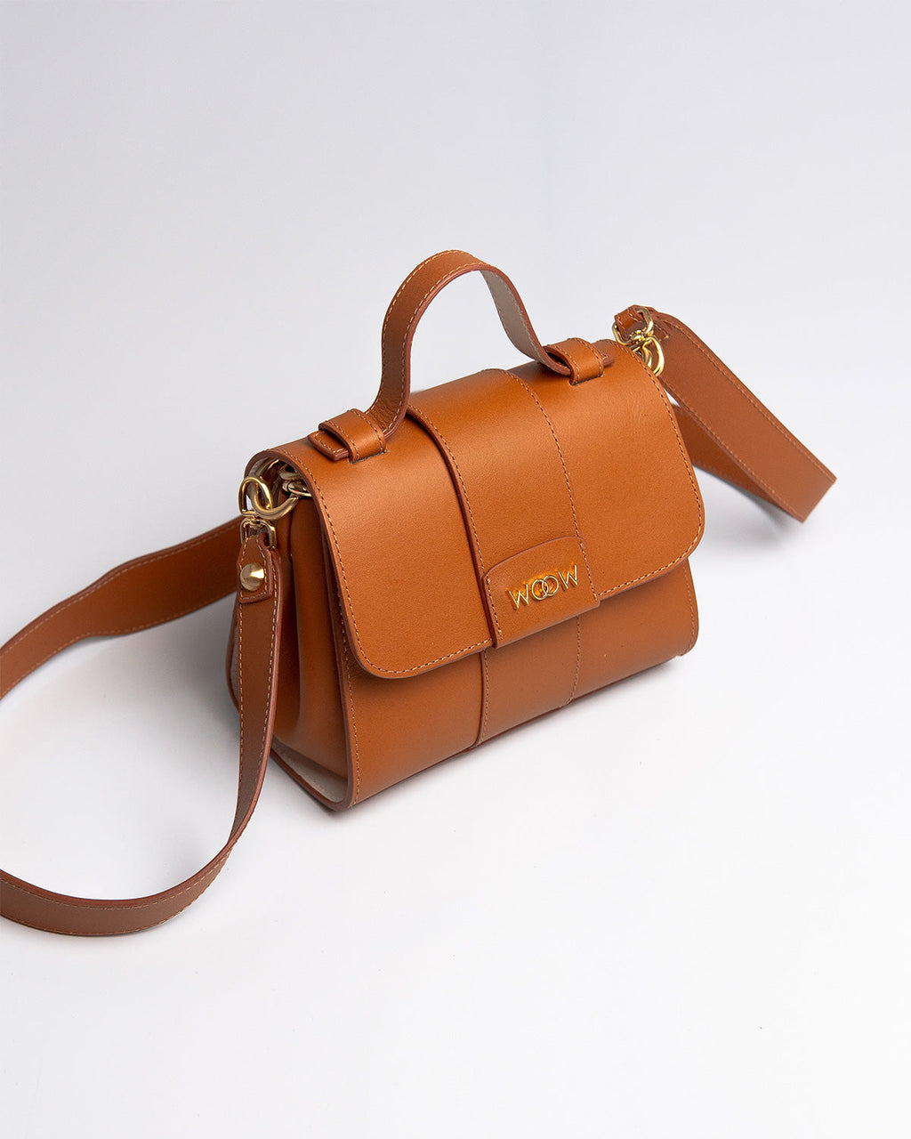 Bolsa Pequena Aurora Couro Caramelo WOOW