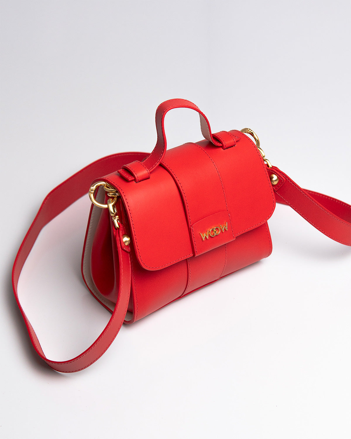 Bolsa Pequena Aurora Couro Vermelho WOOW