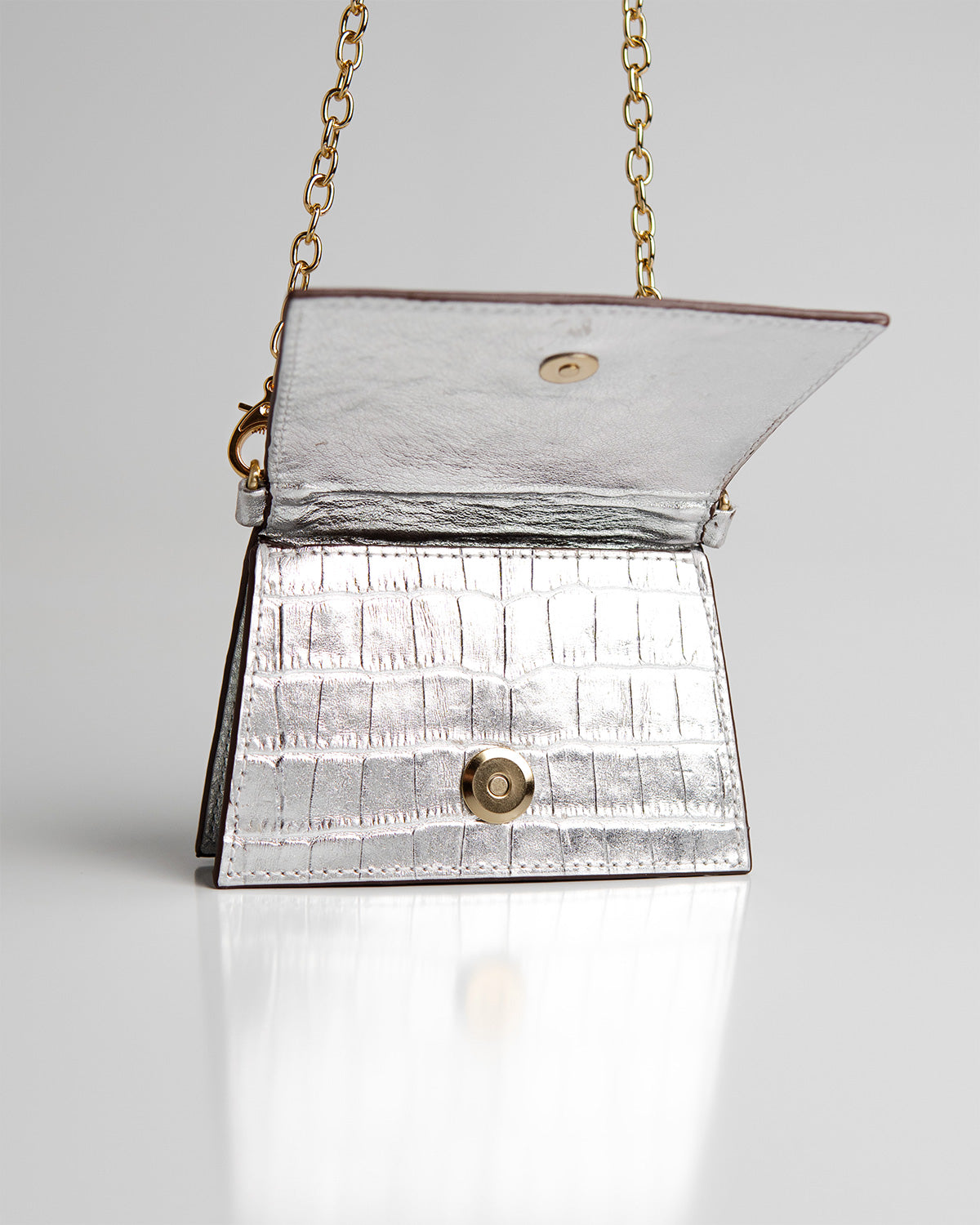 Bolsa Micro Camila com Cinto Couro Silver WOOW