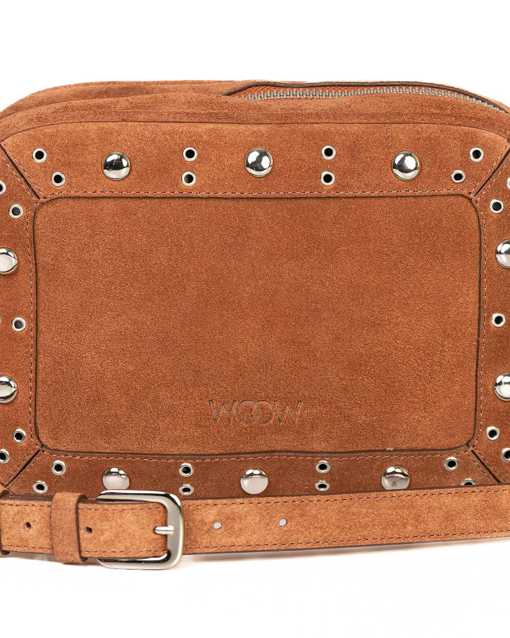 Bolsa Tiracolo Média Dara Couro Camurça Camel WOOW