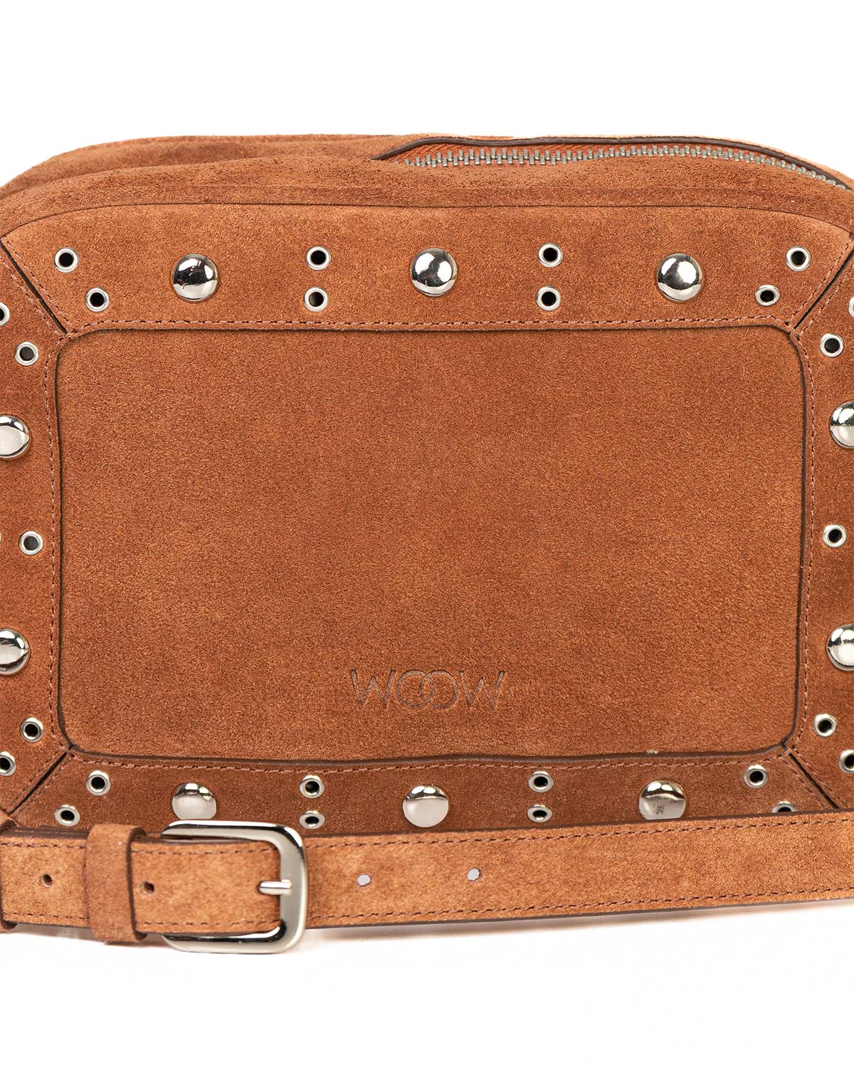 Bolsa Tiracolo Média Dara Couro Camurça Camel WOOW
