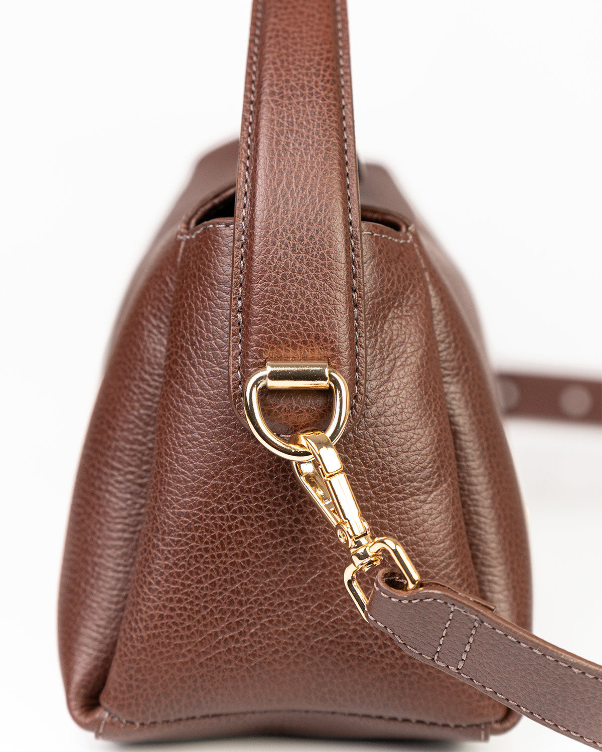 Bolsa Média Clarice em Couro Chocolate WOOW