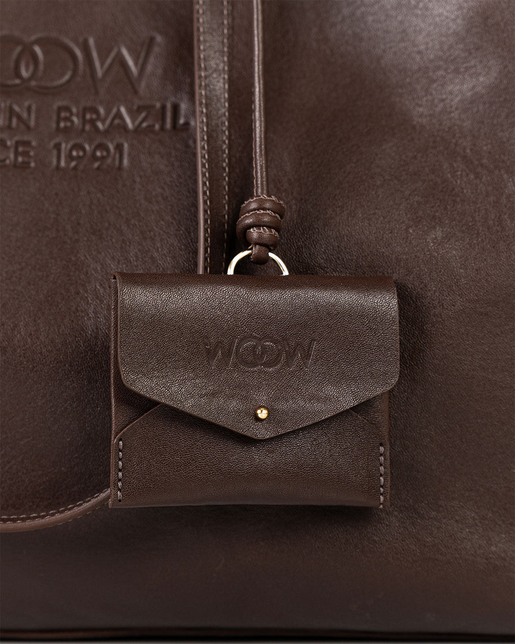 Bolsa Grande Milano Couro Chocolate WOOW