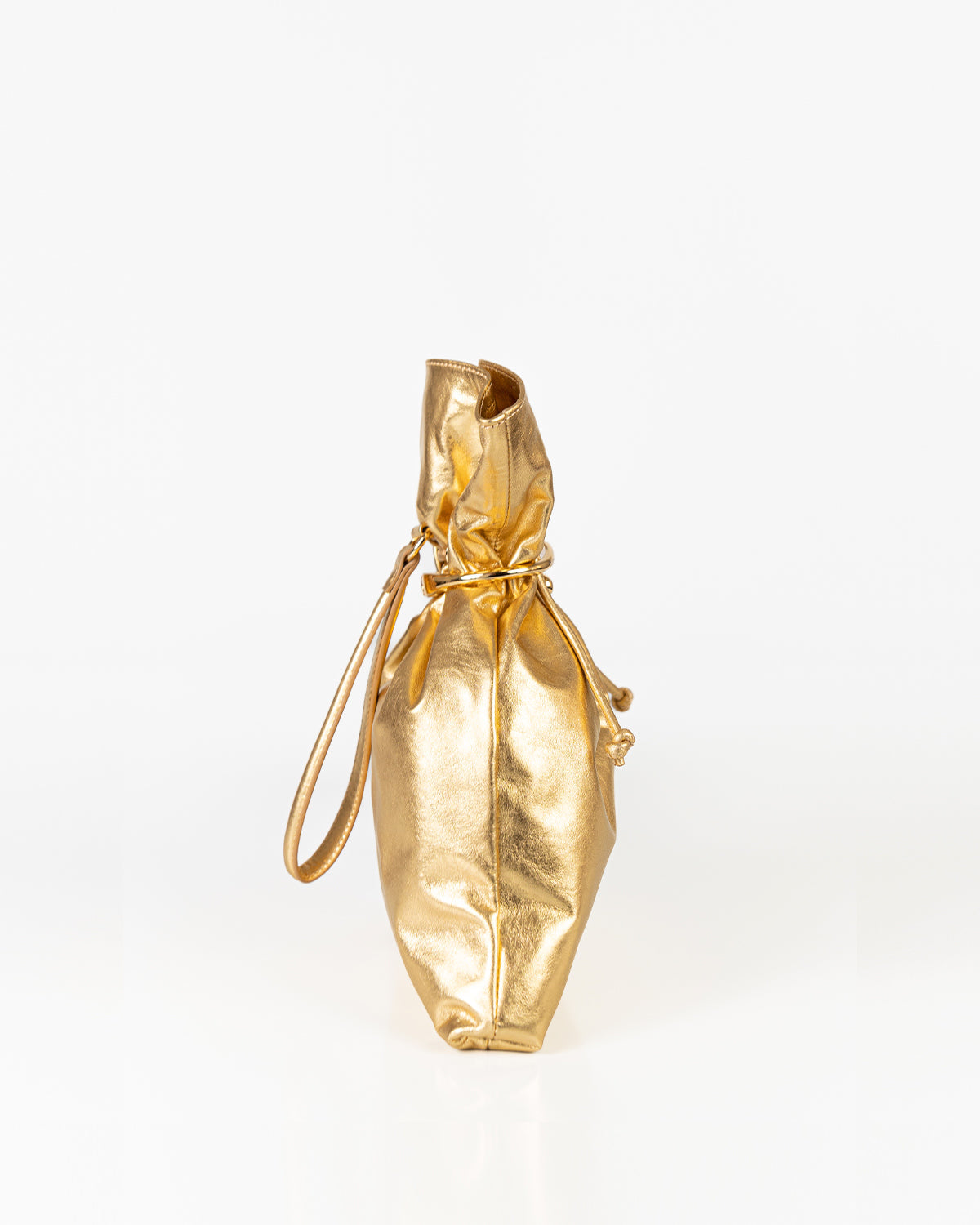 Bolsa Média Rafaela Couro Gold Com Bracelete WOOW