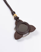 Chaveiro Couro Liz Café com Espelho WOOW