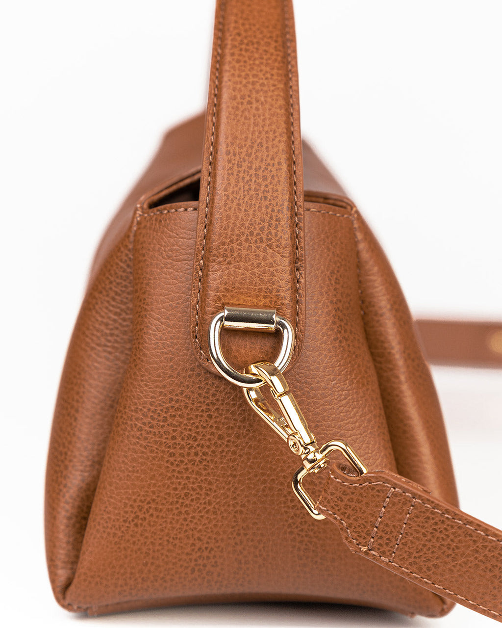 Bolsa Média Clarice em Couro Tan WOOW