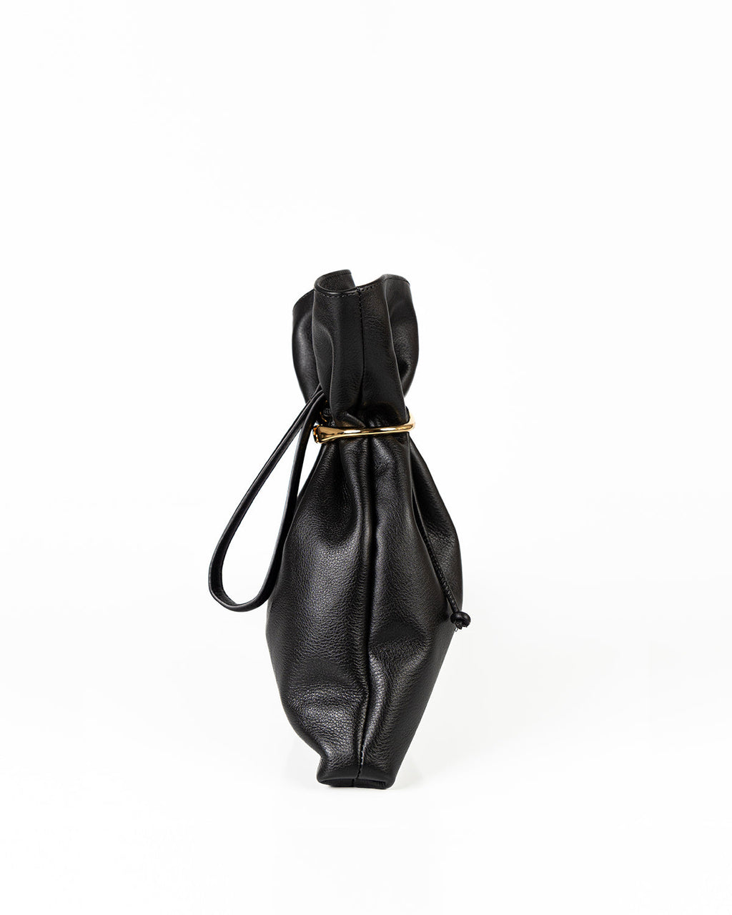 Bolsa Média Rafaela Couro Preto Com Bracelete WOOW