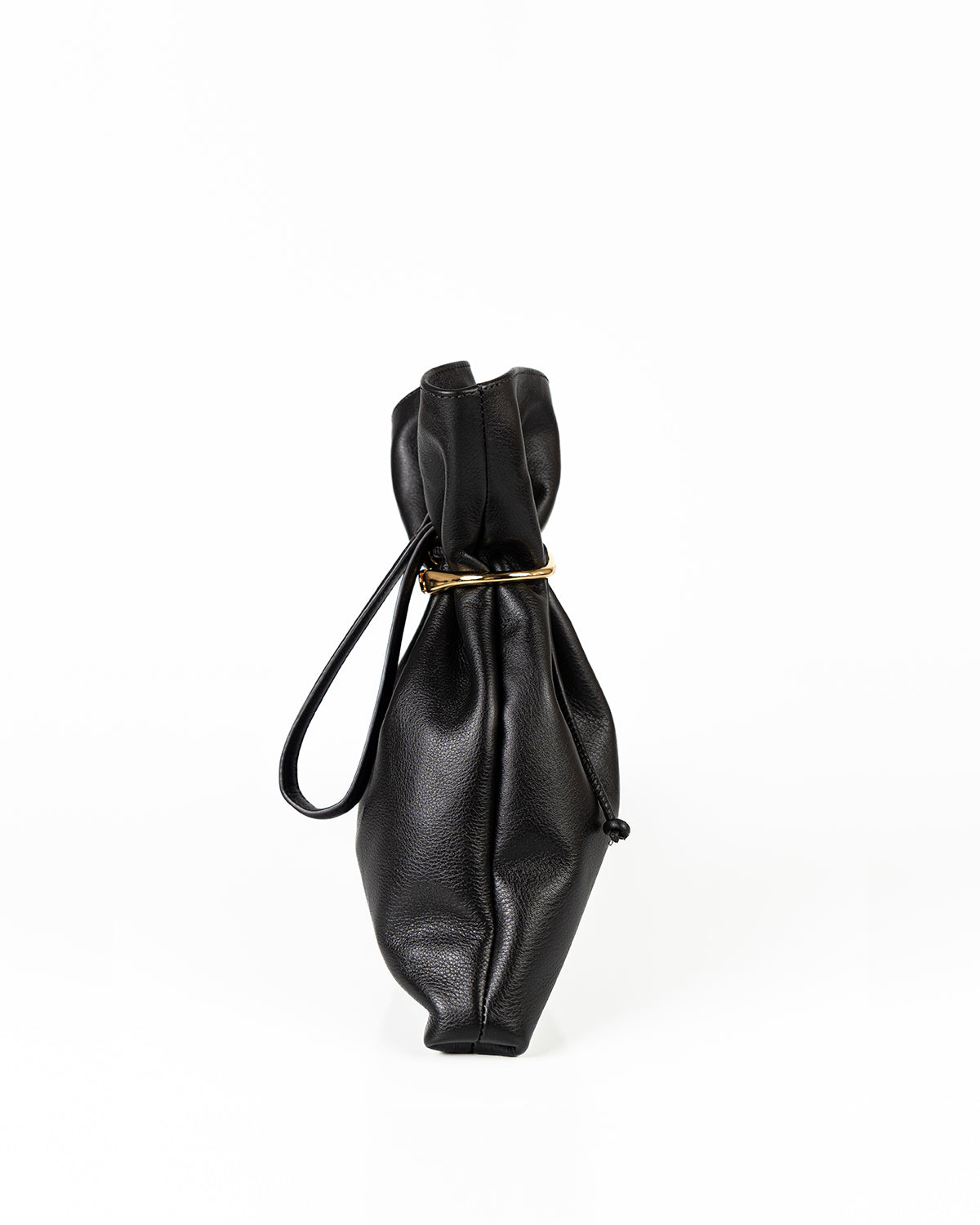 Bolsa Média Rafaela Couro Preto Com Bracelete WOOW