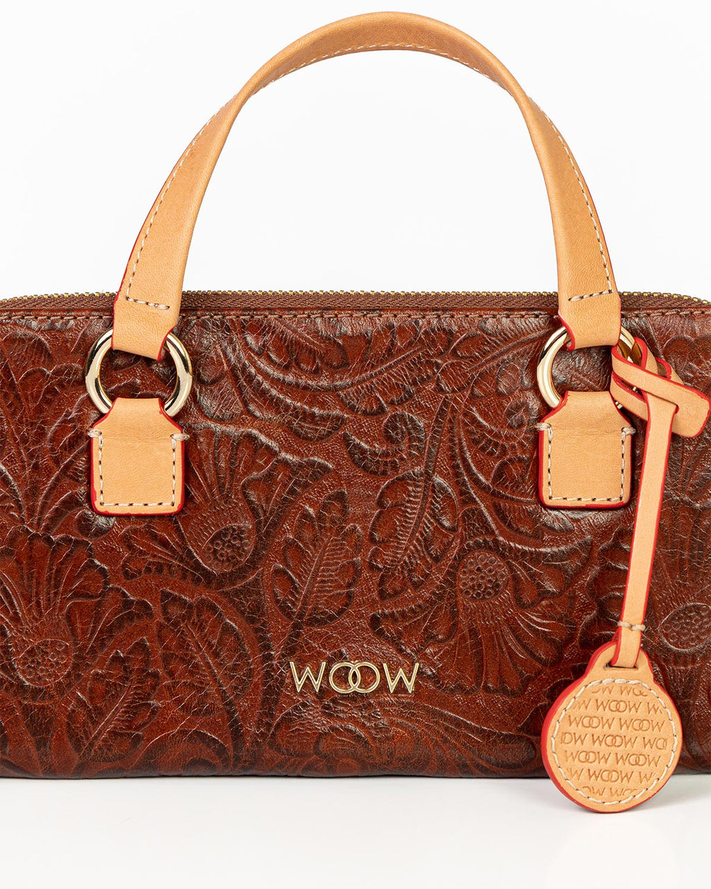 Porta Celular Sara Couro Textura Floral Ambar WOOW
