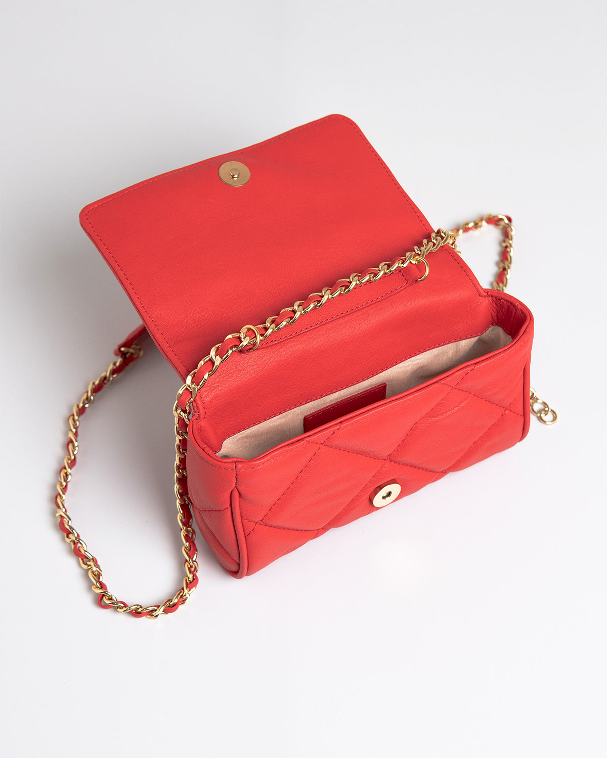 Bolsa Pequena Bella Serena Couro Vermelho WOOW