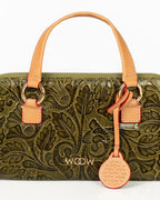 Porta Celular Sara Couro Textura Floral Verde Oliva WOOW