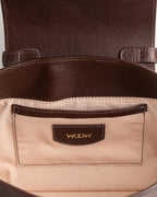 Bolsa Baguette Inez em Couro Café WOOW