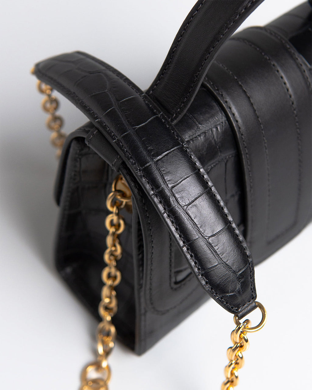 Bolsa Pequena Sophia Couro Preto WOOW