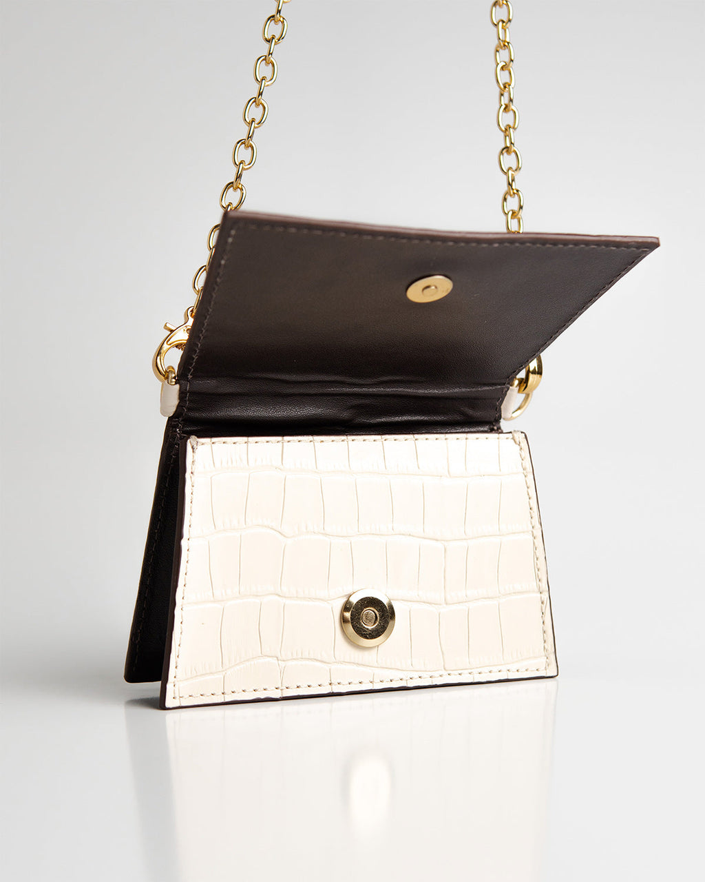 Bolsa Micro Camila com Cinto Couro Off White WOOW