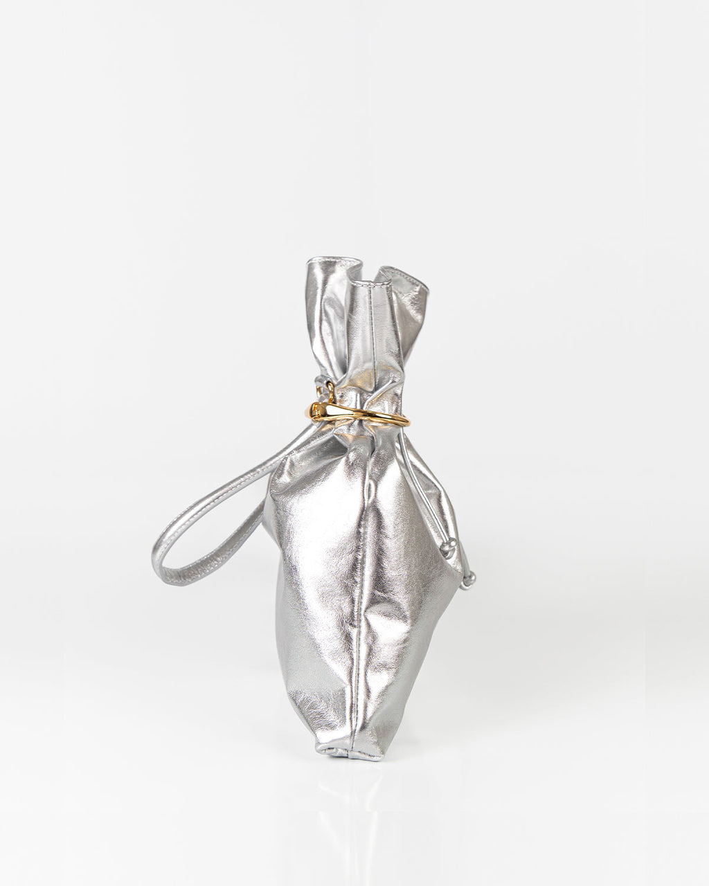 Bolsa Média Rafaela Couro Silver Com Bracelete WOOW