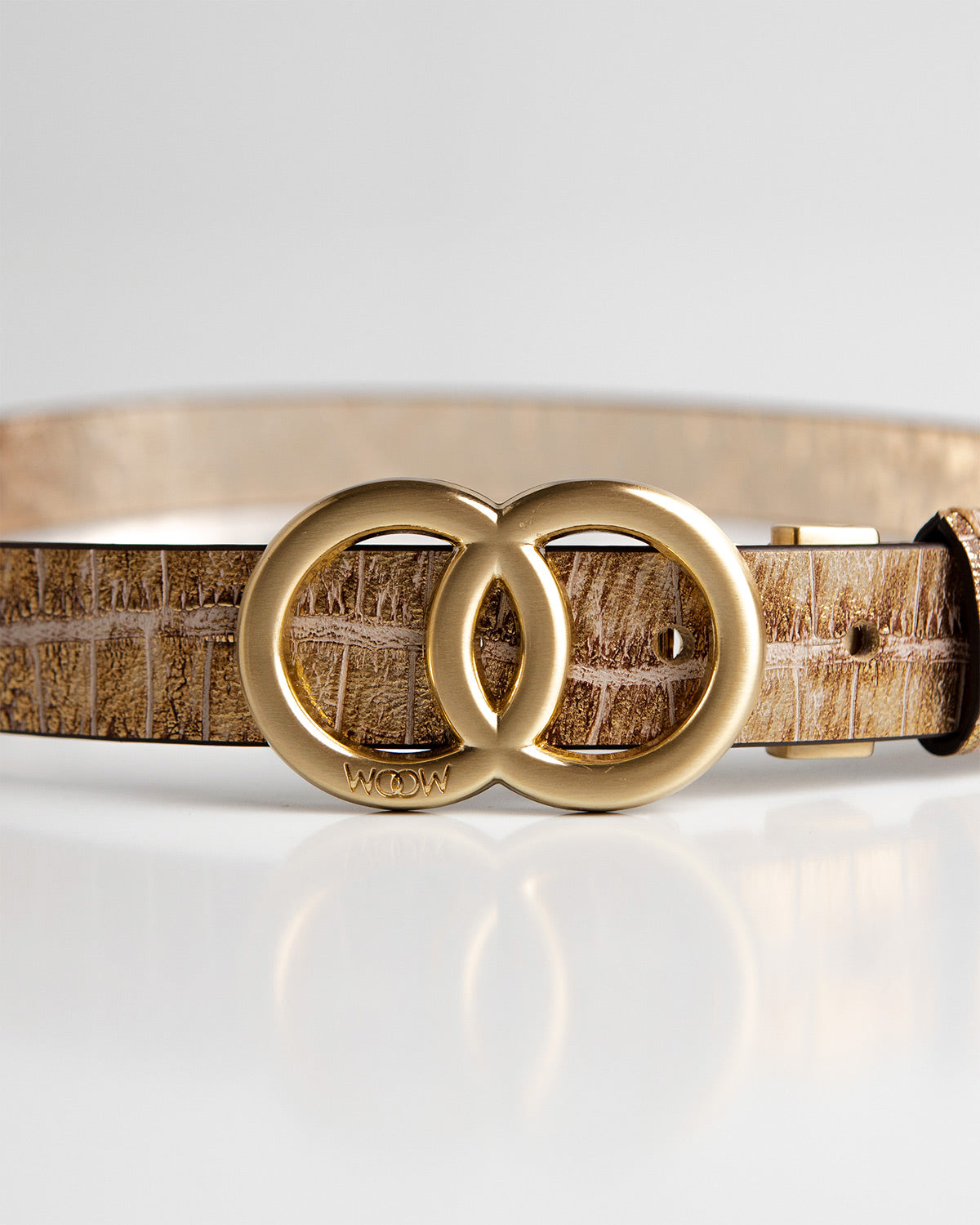 Cinto Reversível Lia Couro Gold WOOW