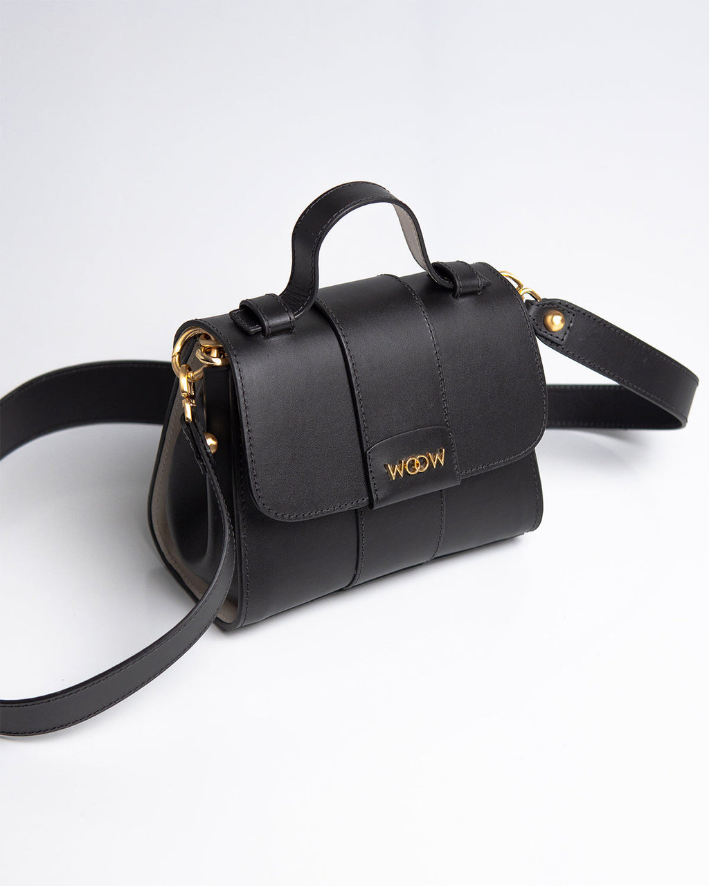 Bolsa Pequena Aurora Couro Preto WOOW