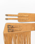 Cinto Western Dakota em Couro Camel com Franjas WOOW