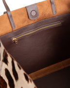 Bolsa Tote Grande Verona Couro Pelo Animal Print WOOW