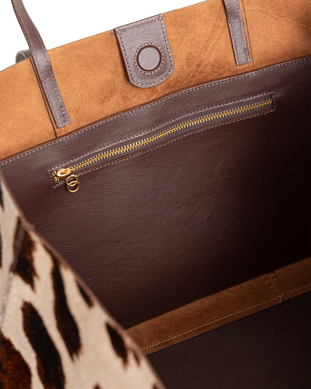 Bolsa Tote Grande Verona Couro Pelo Animal Print WOOW