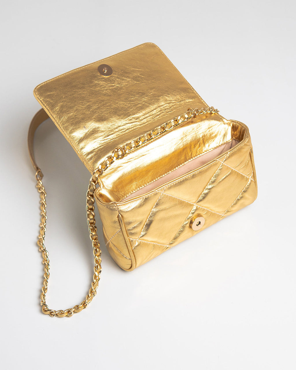 Bolsa Pequena Bella Serena Couro Gold WOOW