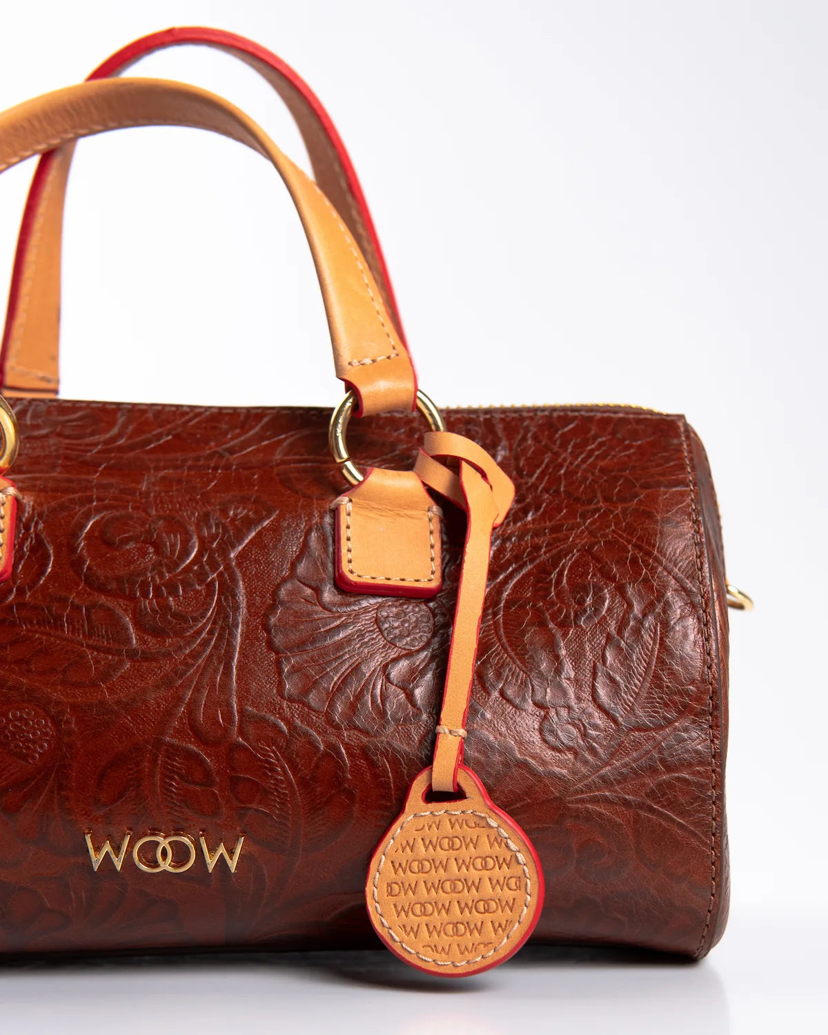 Bolsa Média Flora Couro Ambar WOOW