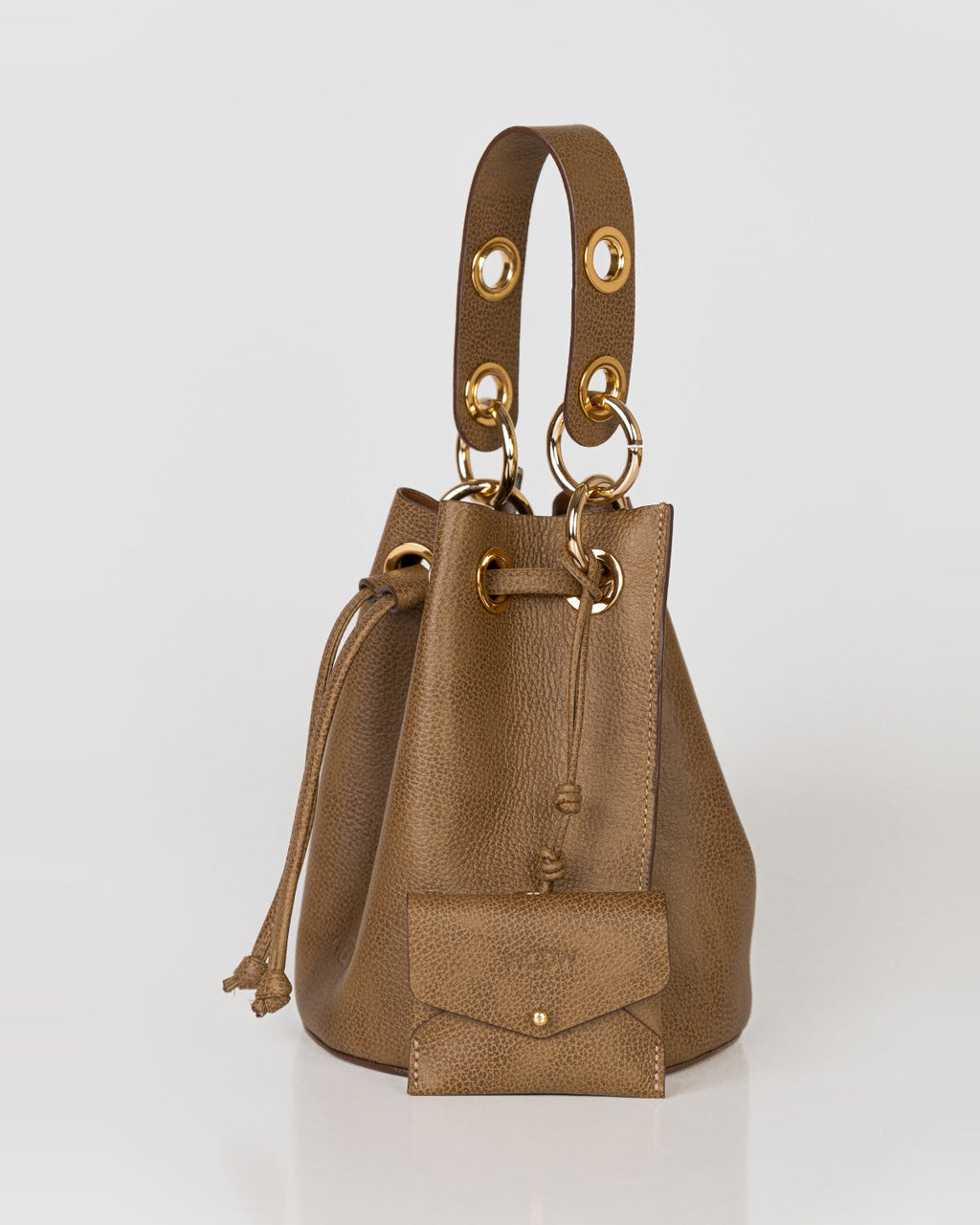 Bolsa Bucket Livia em Couro Oliva WOOW