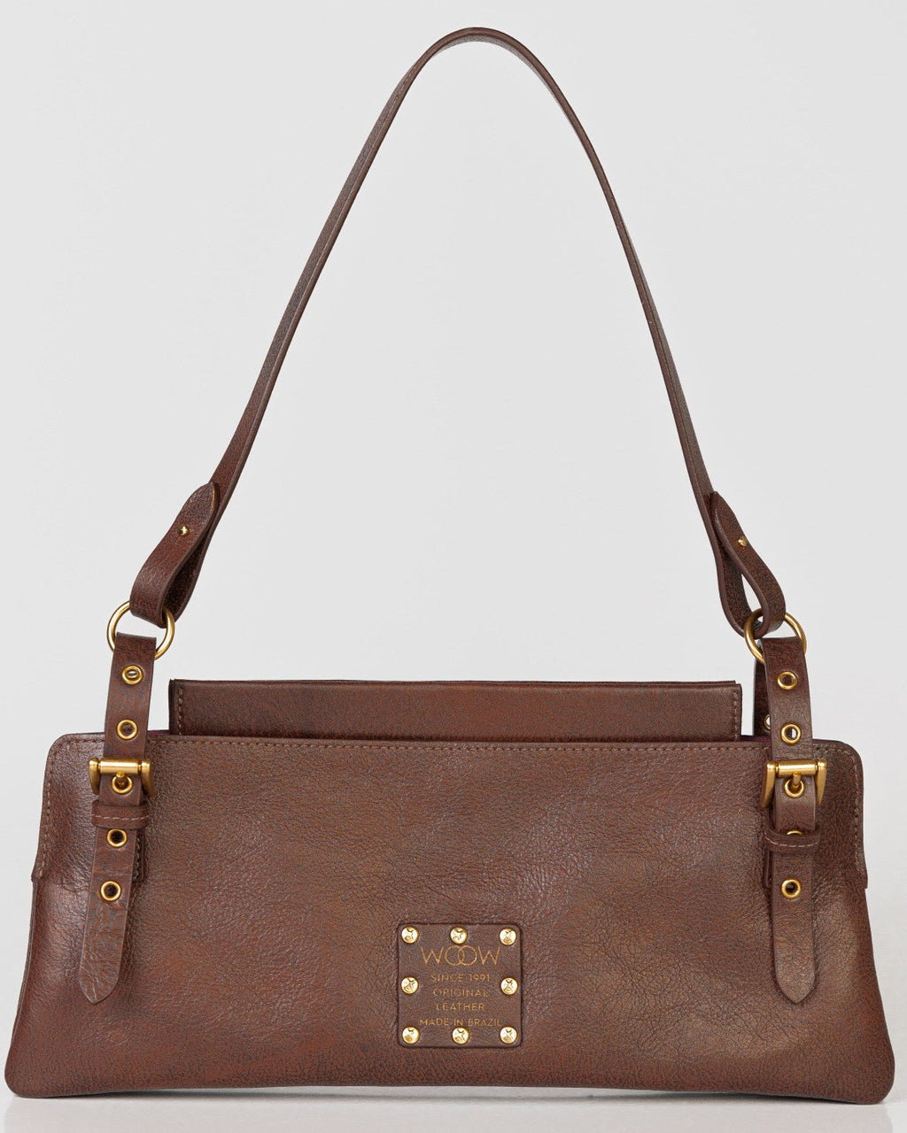 Bolsa Média Selene em Couro Camel WOOW