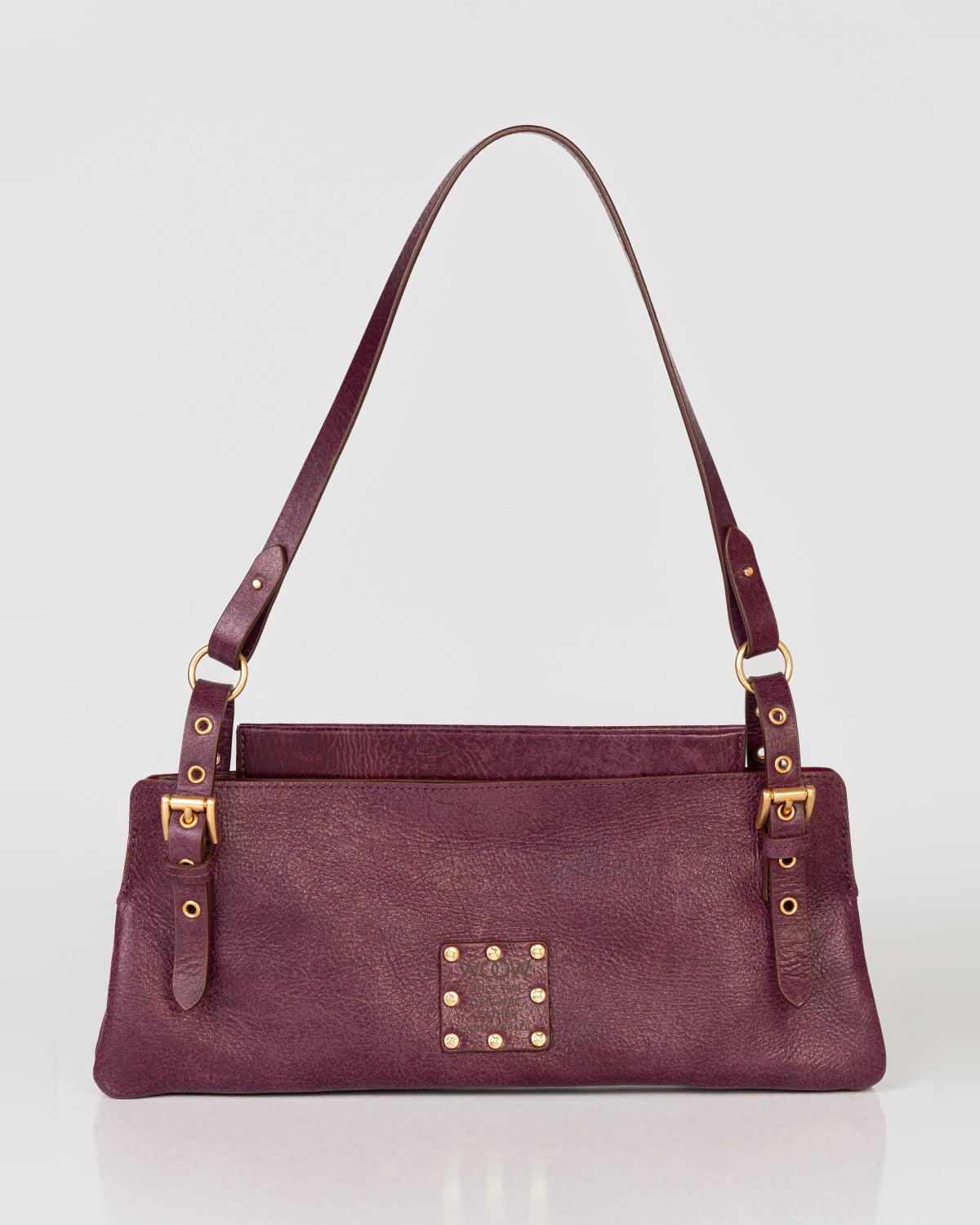Bolsa Média Selene em Couro Grape WOOW