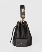 Bolsa Bucket Livia em Couro Preto WOOW
