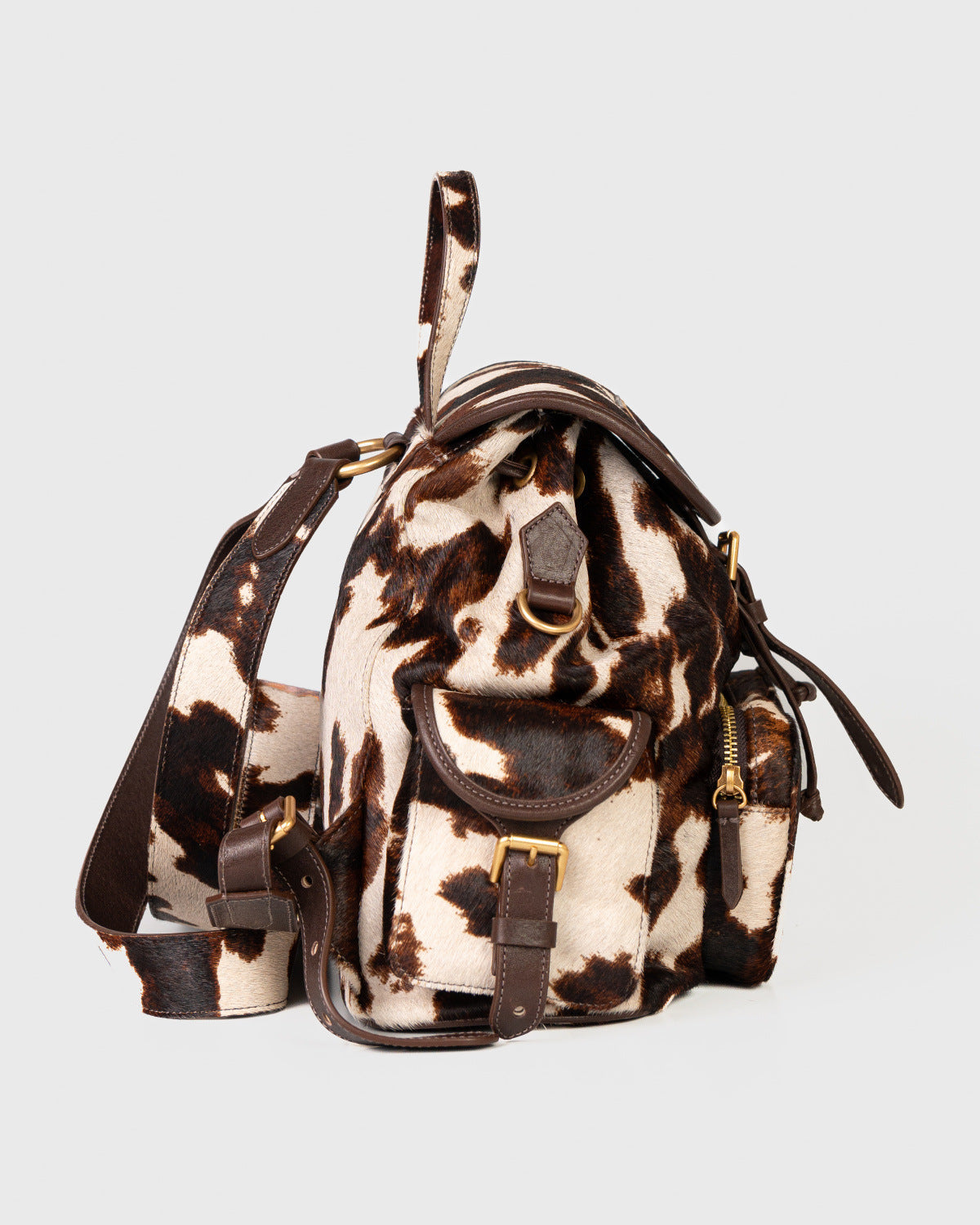 Bolsa Mochila Afrodite em Couro Pelo Animal Print WOOW