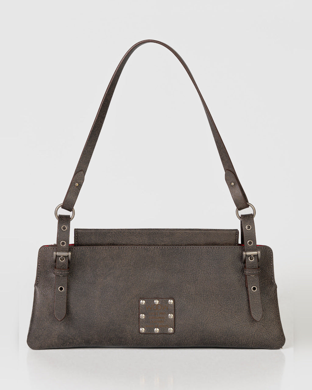 Bolsa Média Selene em Couro Grey WOOW