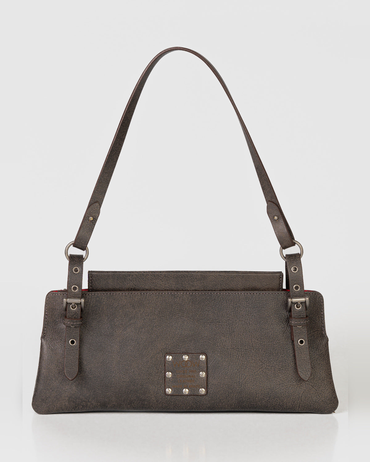 Bolsa Média Selene em Couro Grey WOOW