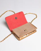 Bolsa Pequena Aura Couro Gold WOOW