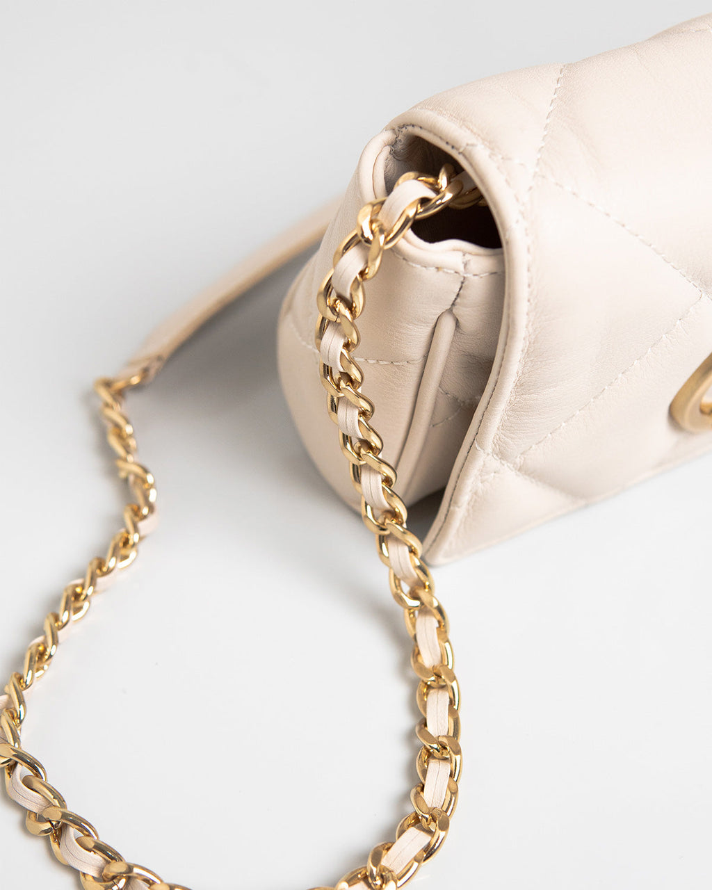 Bolsa Pequena Bella Serena Couro Off White WOOW