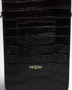 Porta Celular Luna Couro Preto WOOW