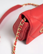 Bolsa Pequena Bella Serena Couro Vermelho WOOW