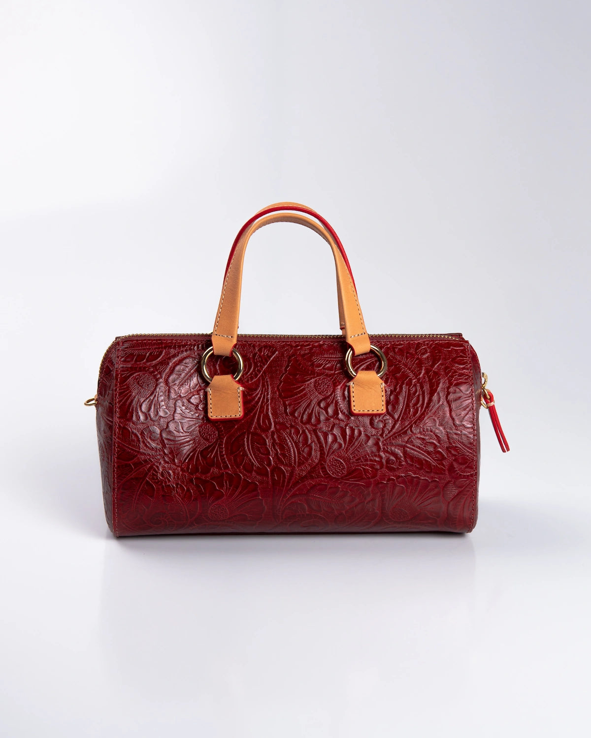 Bolsa Média Flora Couro Bordô WOOW