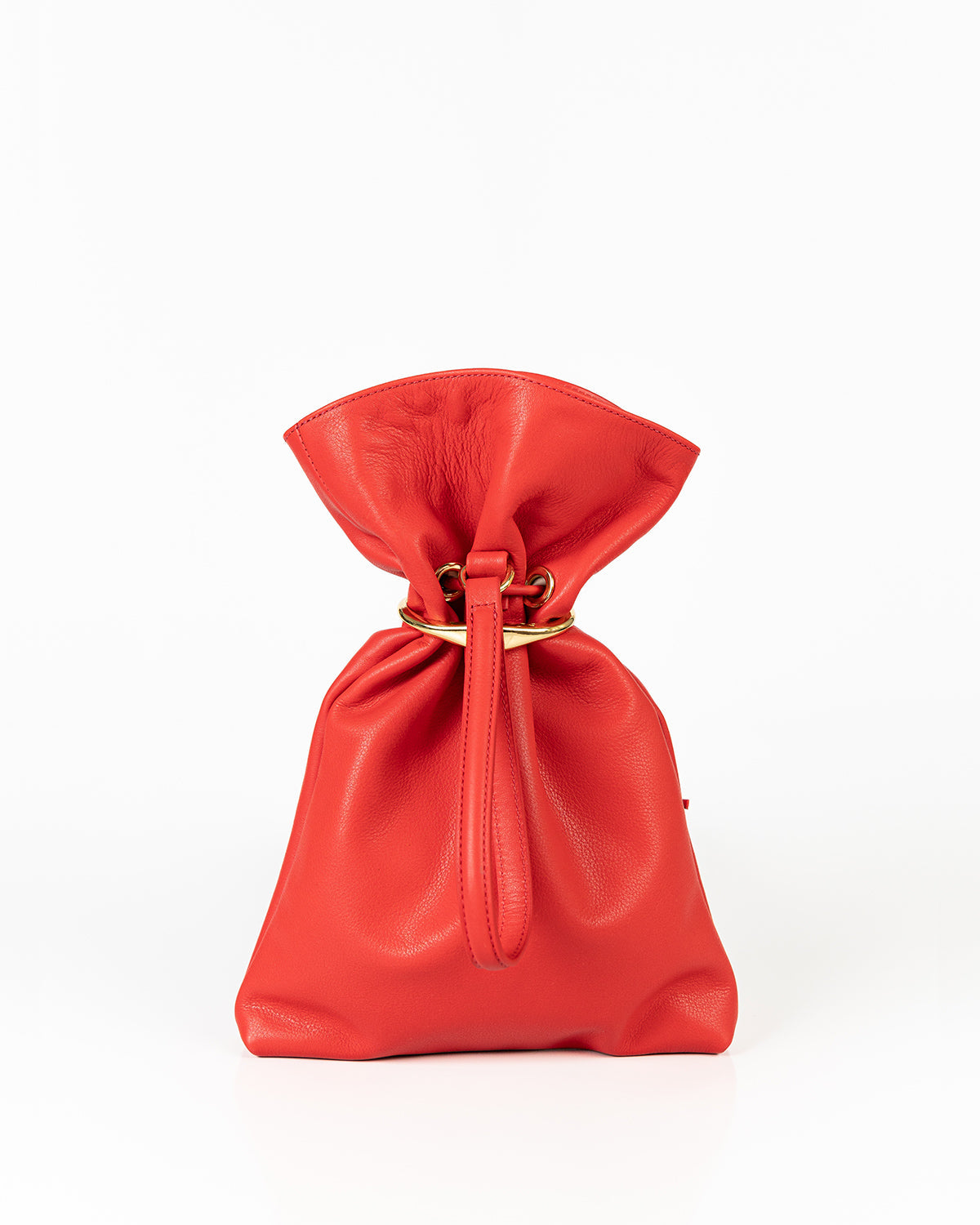 Bolsa Média Rafaela Couro Vermelho Com Bracelete WOOW