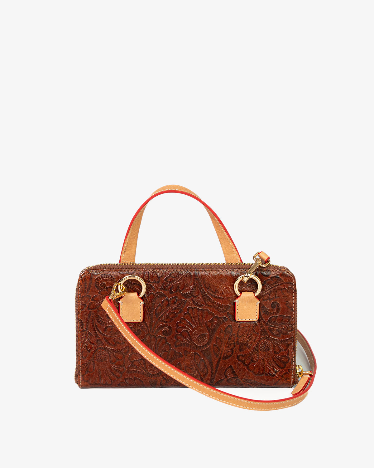 Porta Celular Sara Couro Textura Floral Ambar WOOW