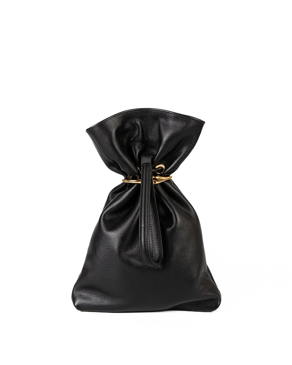 Bolsa Média Rafaela Couro Preto Com Bracelete WOOW