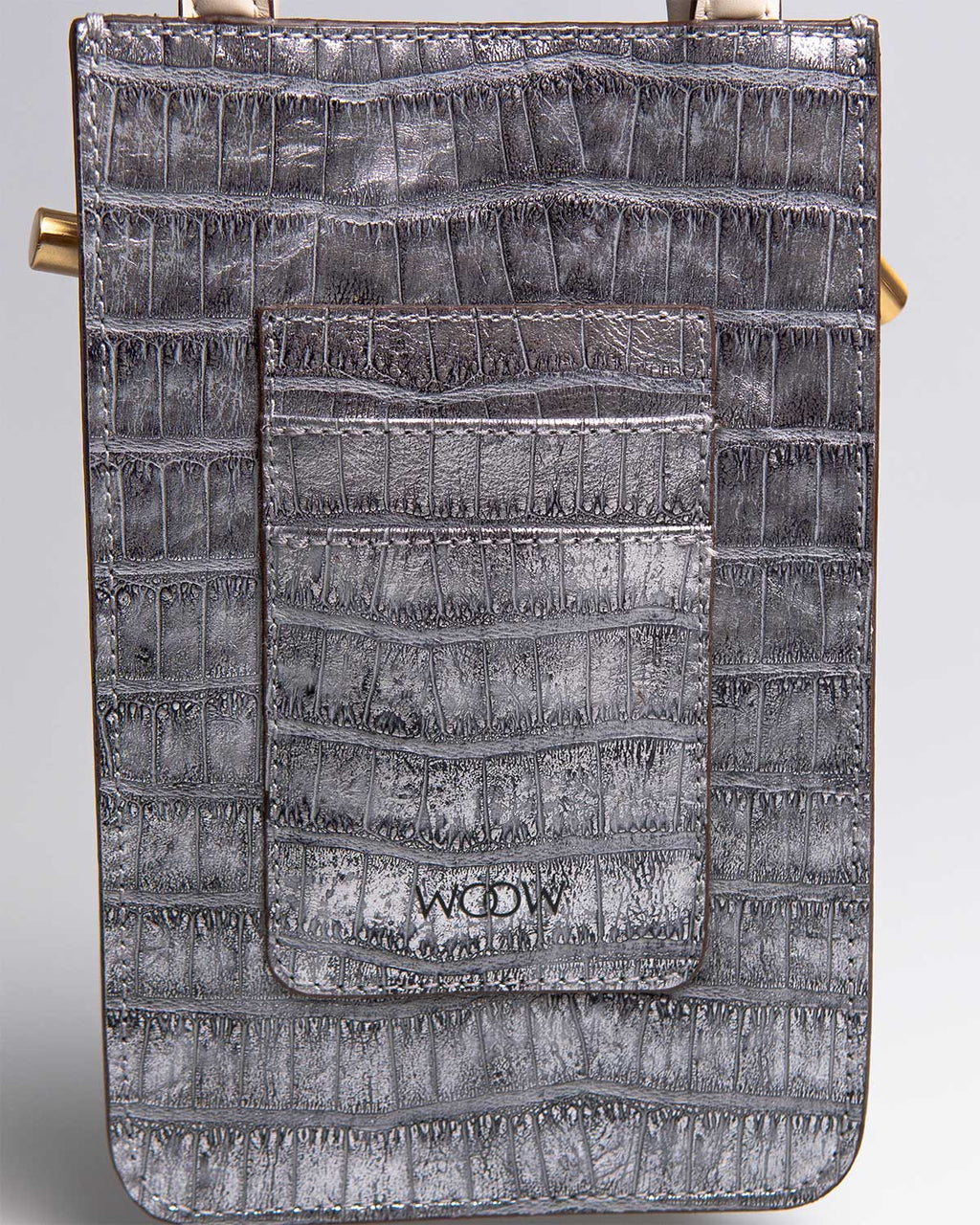 Porta Celular Luna Couro Silver WOOW