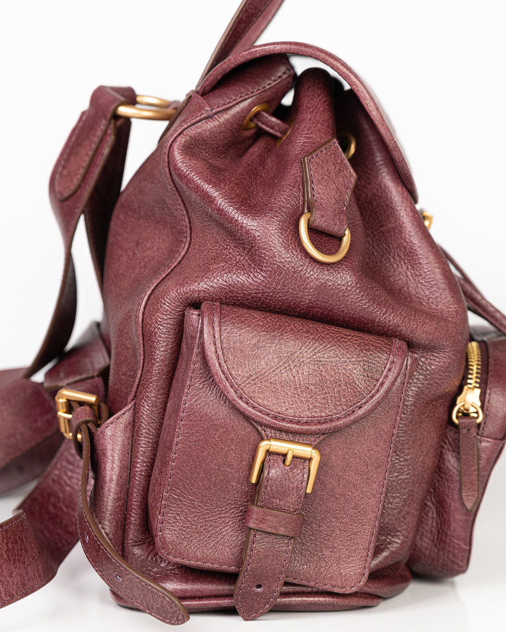 Bolsa Mochila Artemis em Couro Grape WOOW