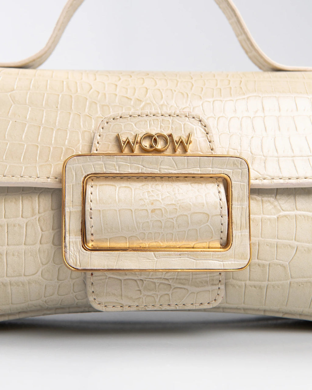 Bolsa Média Charlote Couro Off White WOOW
