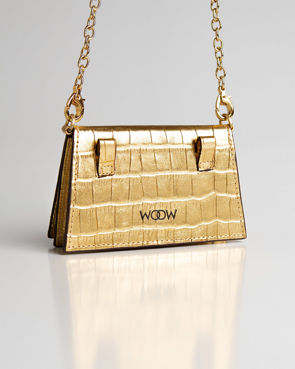 Bolsa Micro Camila com Cinto Couro Gold WOOW